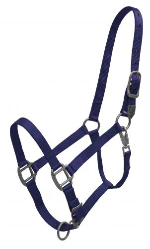 15996: Showman® Premium nylon halter with heavy duty hardware and a heavy swivel snap Nylon Halter Showman