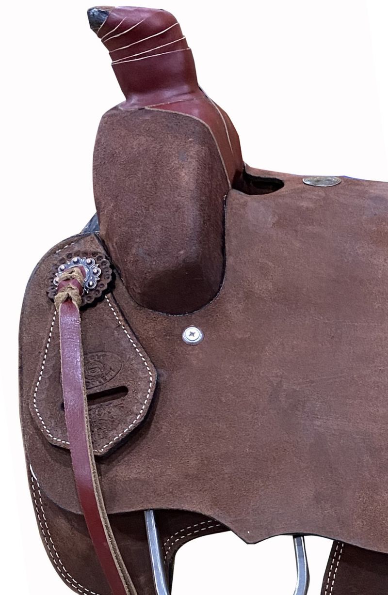 16 ", 17" Circle S Roping Saddle with Dark Oiled Roughout Leather Default Shiloh