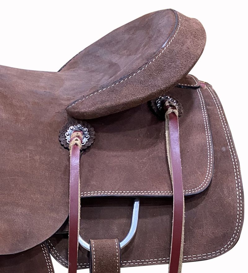 16 ", 17" Circle S Roping Saddle with Dark Oiled Roughout Leather Default Shiloh