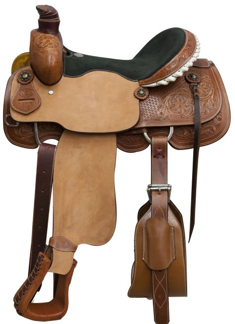 16" Circle S Roper Saddle with Floral tooling 6605 Roping Saddle Circle S