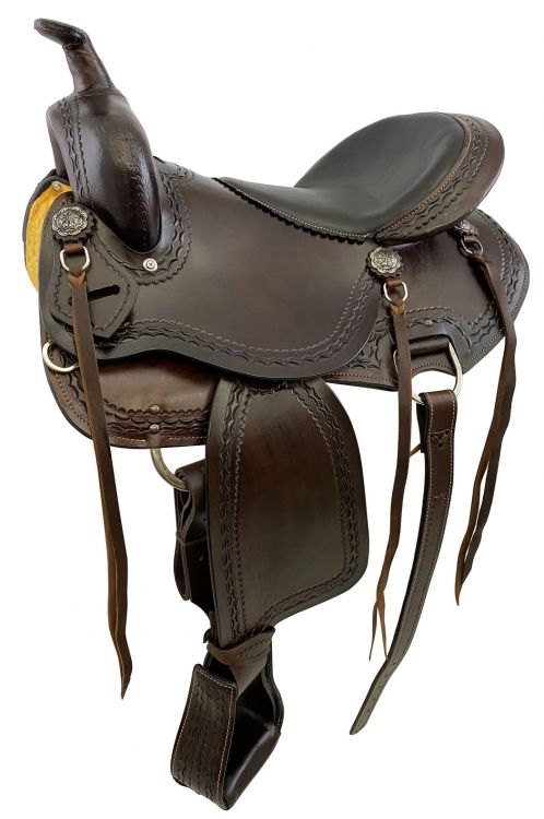 16" Economy Dark Oil Leather Trail Saddle Default Shiloh
