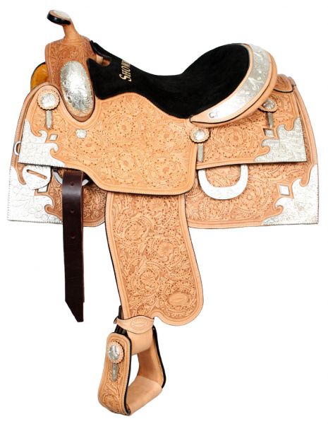 16" Showman Show Saddle, Fully Tooled Oak Leaf & Acorn Pattern 643516 Show Saddle Showman