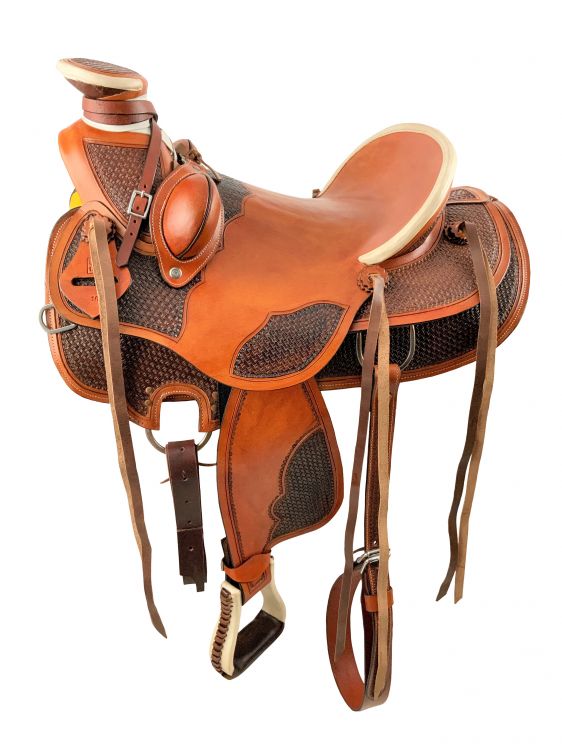 16" Wade Style Medium Oil Economy Roping Saddle Set Default Shiloh