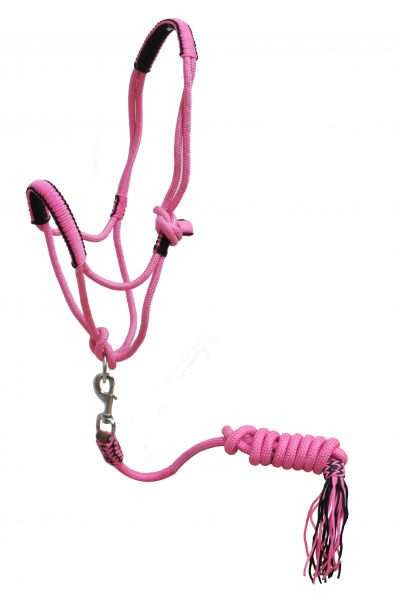 16219: Showman ® Pony Braided nylon cowboy knot rope Halter with lead Cowboy Halter Showman