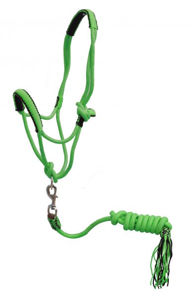 16219: Showman ® Pony Braided nylon cowboy knot rope Halter with lead Cowboy Halter Showman