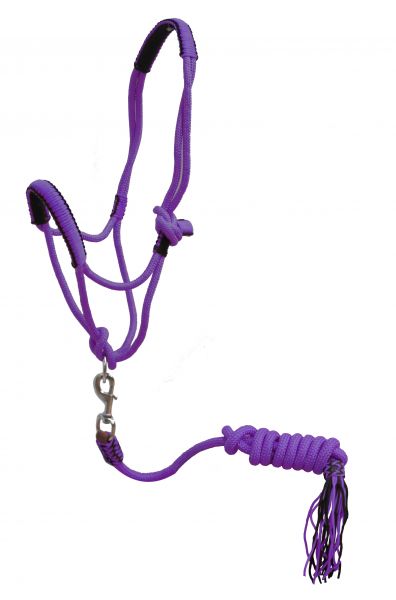 16219: Showman ® Pony Braided nylon cowboy knot rope Halter with lead Cowboy Halter Showman