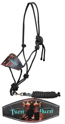 16294: Showman ® Turn & Burn print bronc nose rope halter Bronc Halter Showman