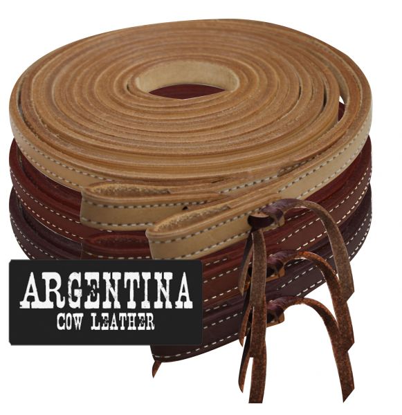 175589: Showman® 8ft Argentina Cowhide Leather Split Reins Reins Showman