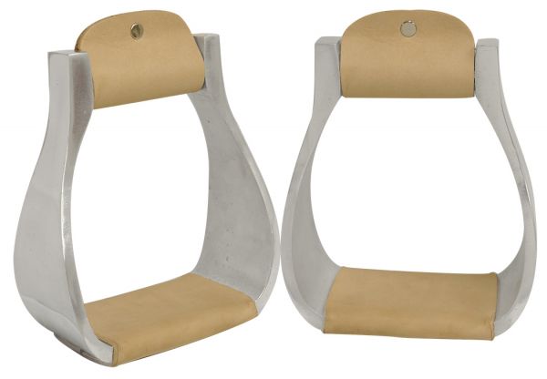 175787: Showman ® Light weight polished aluminum flat bottom stirrups Stirrups Showman
