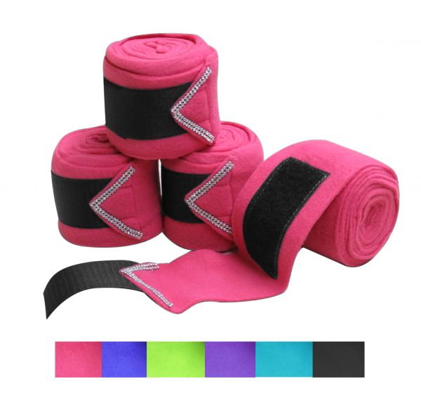 175865: Fleece polo wrap with rhinestones Primary Showman Saddles and Tack