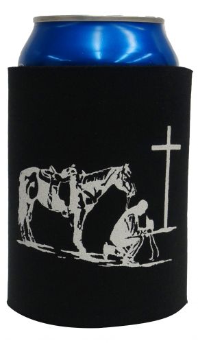 175928: Praying cowboy drink koozie Primary Showman Saddles and Tack