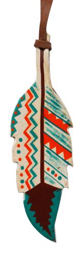 175940: 5" painted leather tie on feather with Southwest design Primary Showman Saddles and Tack