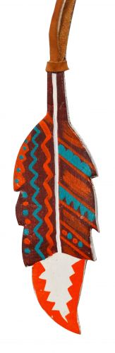 175940: 5" painted leather tie on feather with Southwest design Primary Showman Saddles and Tack