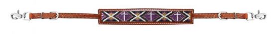 175997: Showman ® Medium leather wither strap with beaded inlay Primary Showman
