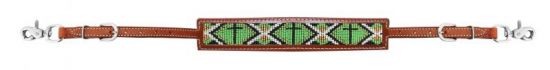175997: Showman ® Medium leather wither strap with beaded inlay Primary Showman