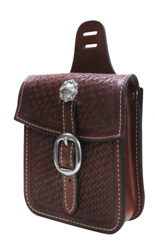 176103: Showman ® Basket tooled saddle pocket Saddle Bag Showman