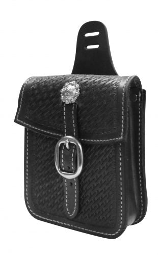 176103: Showman ® Basket tooled saddle pocket Saddle Bag Showman