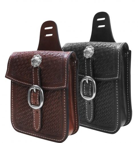 176103: Showman ® Basket tooled saddle pocket Saddle Bag Showman