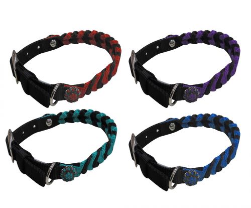 176123: Showman Couture ™ Braided nylon dog collar Primary Showman