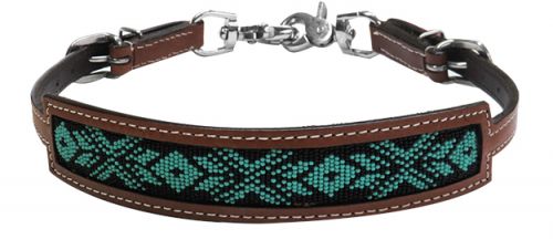 176382: Showman ® Medium leather wither strap with beaded inlay Primary Showman