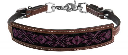176382: Showman ® Medium leather wither strap with beaded inlay Primary Showman