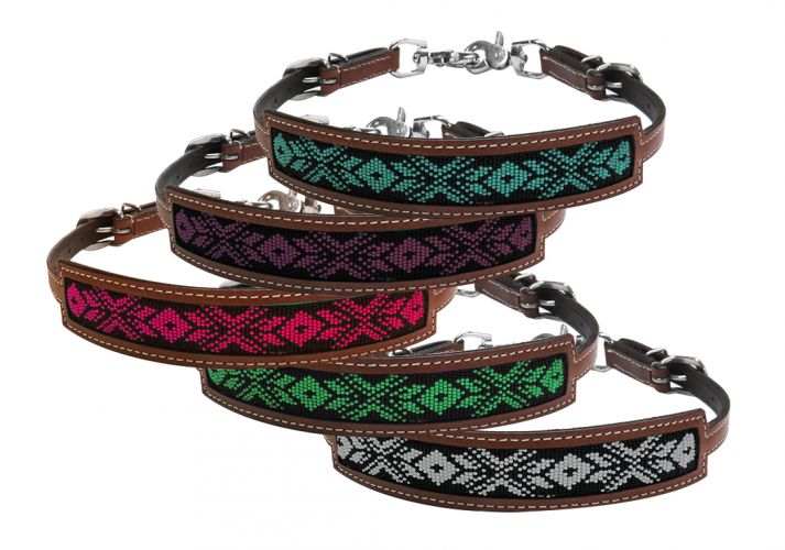 176382: Showman ® Medium leather wither strap with beaded inlay Primary Showman