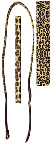 176995: Showman® 4ft Leather over & under with leather cheetah print overlay Whip Showman