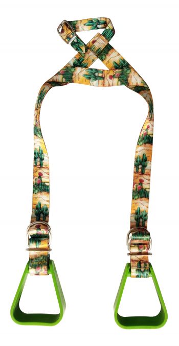177134: Showman ® Heavy duty nylon adjustable buddy stirrups with a cactus print Stirrups Showman