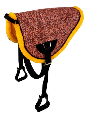 177227: Showman ® Cheetah design bareback saddle pad with kodel fleece bottom Bareback Saddle Pad Showman