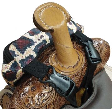 177236: Showman ® Snake Print Insulated Nylon Saddle Pouch Primary Showman