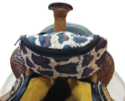 177236: Showman ® Snake Print Insulated Nylon Saddle Pouch Primary Showman