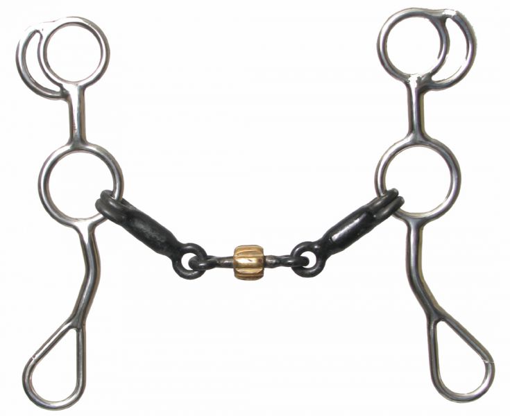18176: Showman™ stainless steel training snaffle bit with 7 1/4" cheeks Bits Showman   