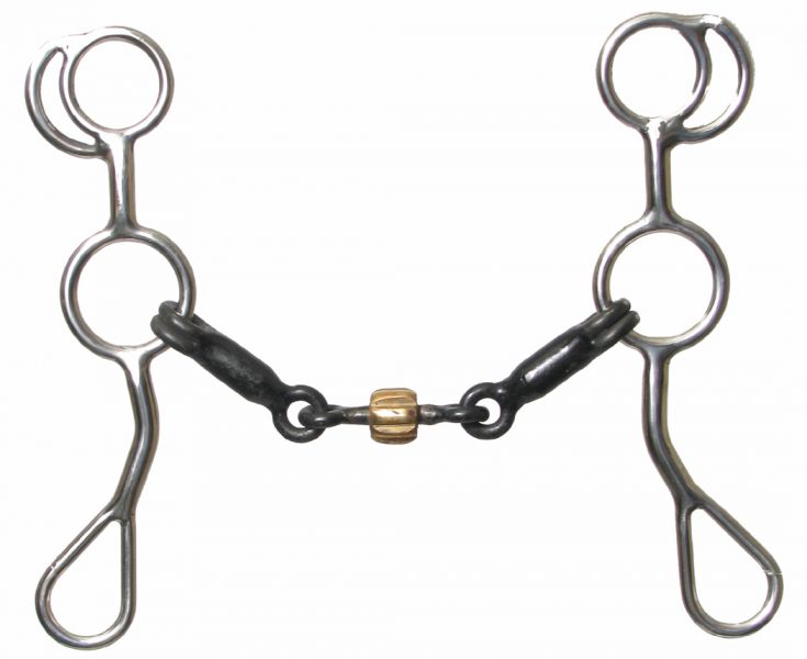 18176: Showman™ stainless steel training snaffle bit with 7 1/4" cheeks Bits Showman
