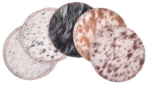 1830: Salt and Pepper Cowhide Coasters Primary Showman Saddles and Tack