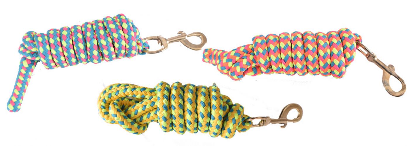 19024: 8' Braided Softy Cotton Lead Rope Primary Showman Saddles and Tack