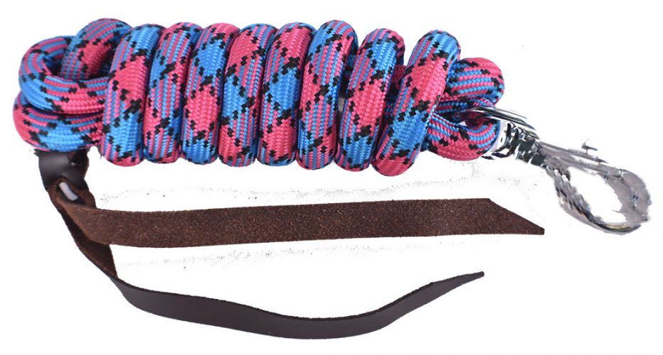 19041: 8' Braided Softy Cotton Lead Rope Primary Showman Saddles and Tack