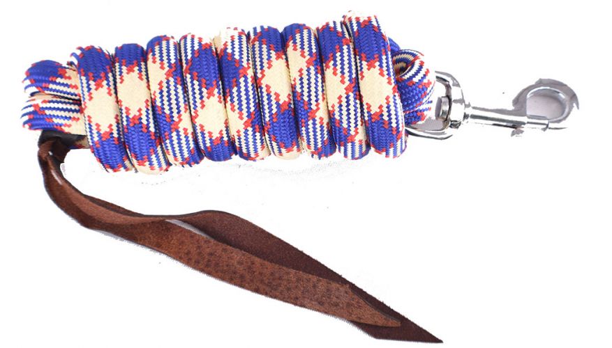 19041: 8' Braided Softy Cotton Lead Rope Primary Showman Saddles and Tack