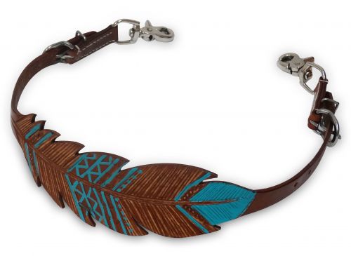 19206: Showman ® Cut-out, hand painted feather wither strap Primary Showman