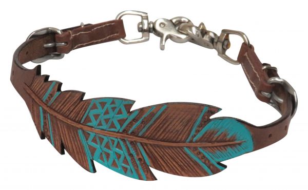 19255: Showman ® PONY Cut-out, hand painted feather wither strap Primary Showman
