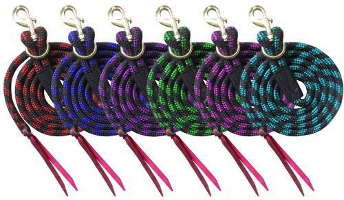 19582: Showman ® 8' nylon pro braid lead rope with removable brass snap Primary Showman