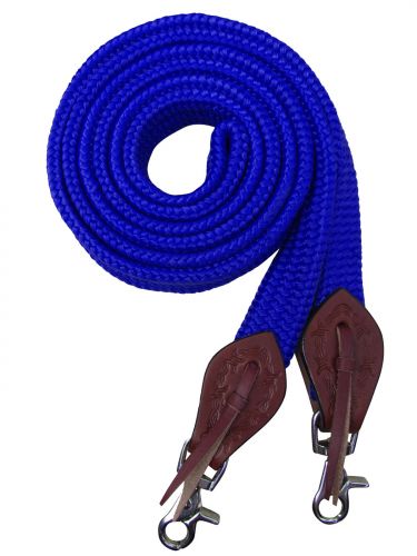 19595: Showman ® 8' flat cotton roping/barrel reins with scissor snap ends Reins Showman