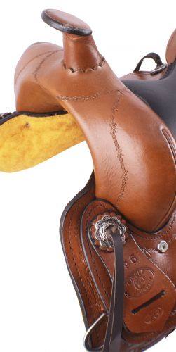 19616: 16" Circle S Trail Saddle with barbwire trim Pleasure Saddle Circle S