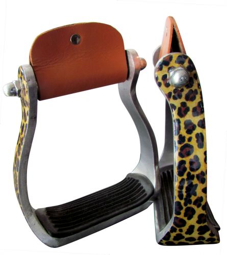 20211: Showman ® Cheetah print stirrups Stirrups Showman