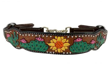 202562: Showman ® wither strap with a sunflower and sunflower painted design Wither Stap Showman