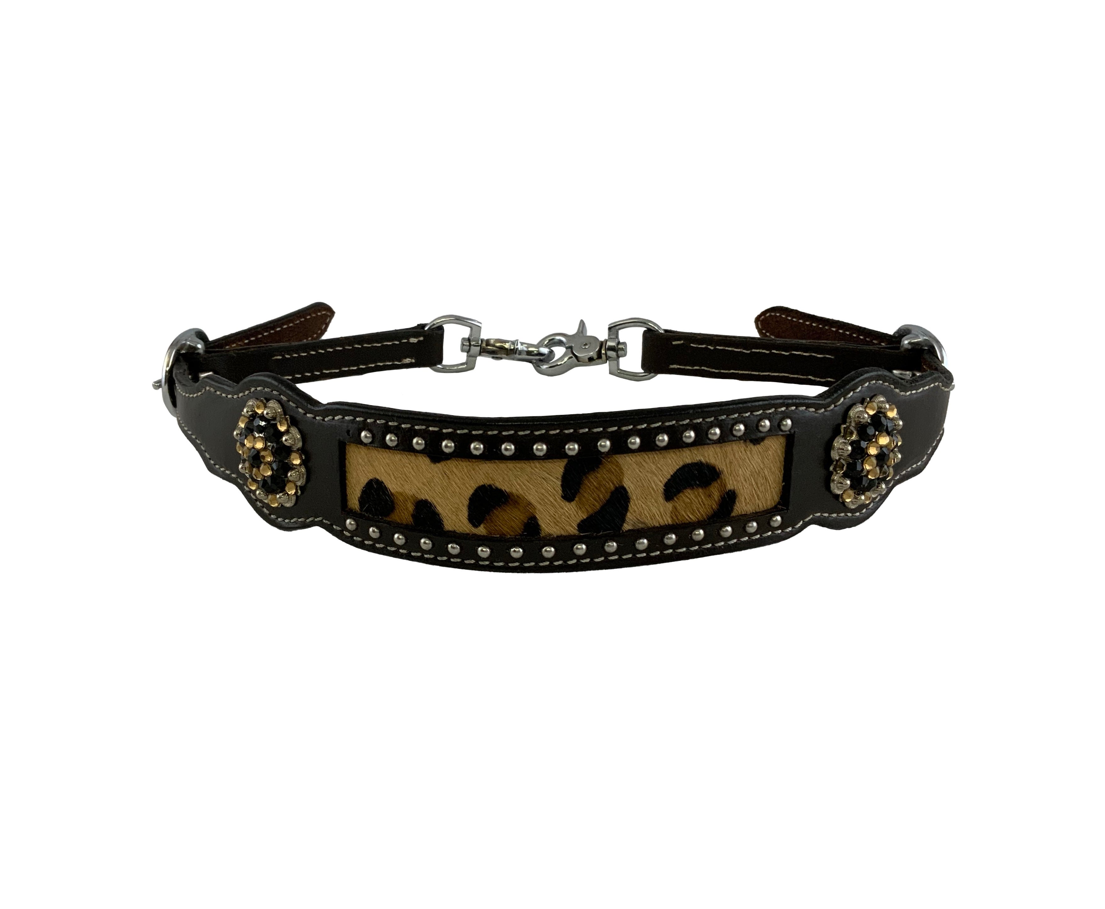 202631: Showman ® wither strap with hair on cheetah inlay and bling conchos Primary Showman