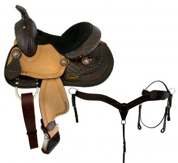 20310: 10" Double T Pony Saddle Set With Diamond Tooling Youth Saddle Double T