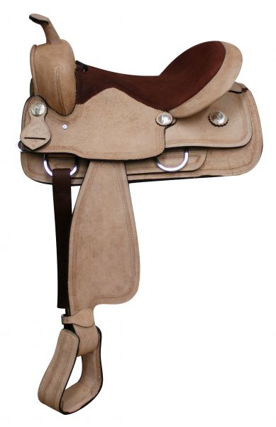 210816: 16" Full Rough Out Leather Economy Saddle Primary Showman Saddles and Tack
