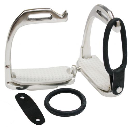 2223: Elastic release can be streched streight or twisted for a tight fit Stirrups Showman Saddles and Tack