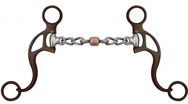 230016: Showman ® Brown Steel Chain Mouth Bit with Copper Roller Bits Showman