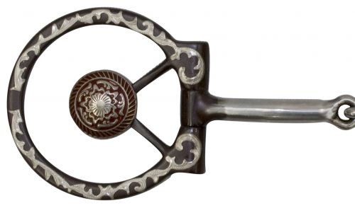 230404: Showman ® 5" Brown Steel Concho Bit with Snaffle Mouth Bits Showman